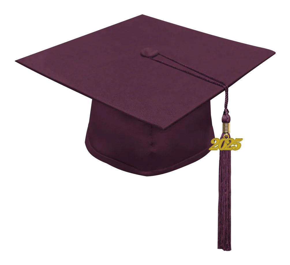 Matte Maroon Kindergarten/Preschool Cap & Tassel - Graduation Gown 