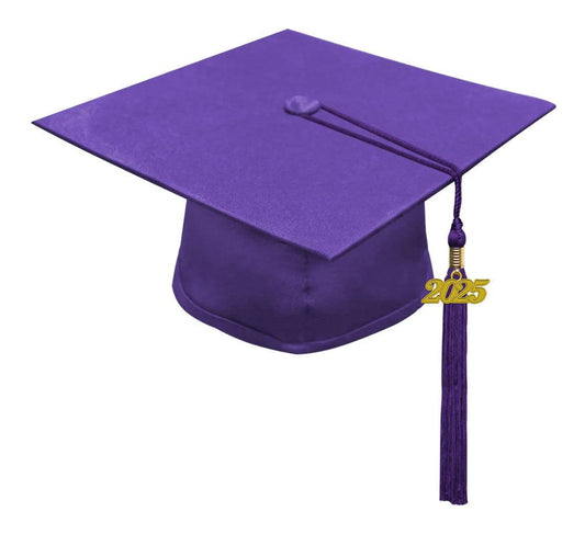 Matte Purple Junior High/Middle School Cap & Tassel - Graduation Gown 
