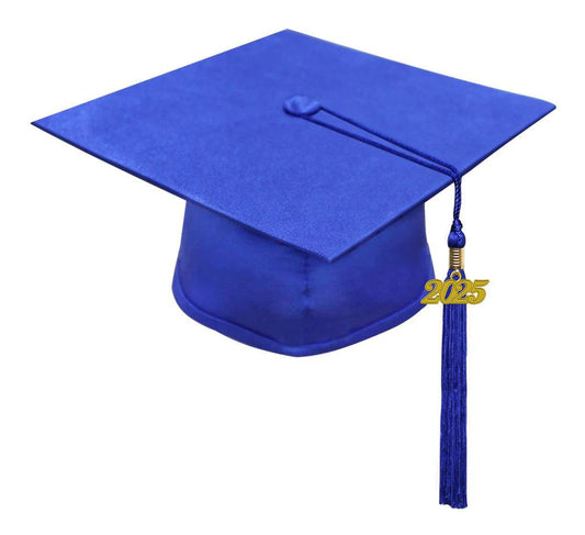 Matte Royal Blue High School Cap & Tassel - Graduation Gown 