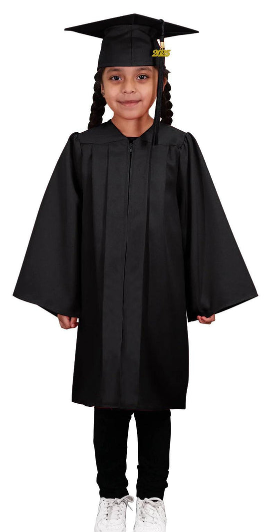 Matte Black Kindergarten/Preschool Cap & Gown - Graduation Gown 