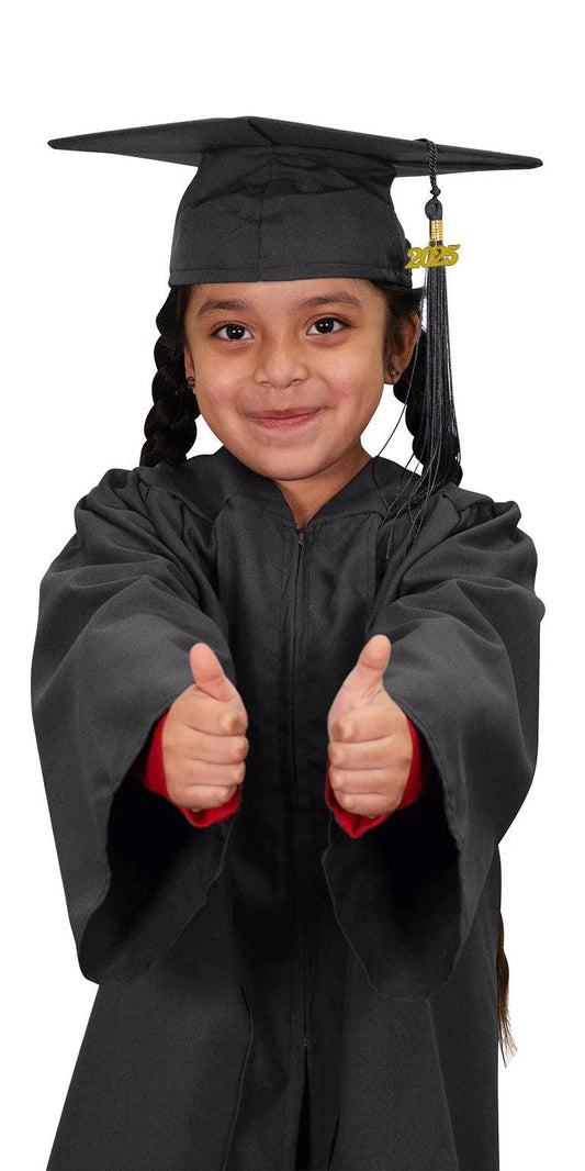 Matte Black Kindergarten/Preschool Cap & Gown - Graduation Gown 