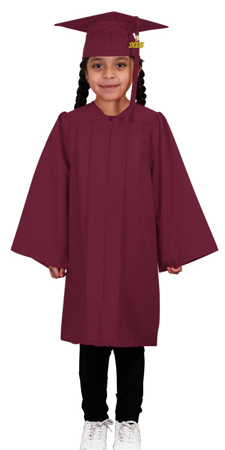 Matte Maroon Kindergarten/Preschool Cap & Gown - Graduation Gown 