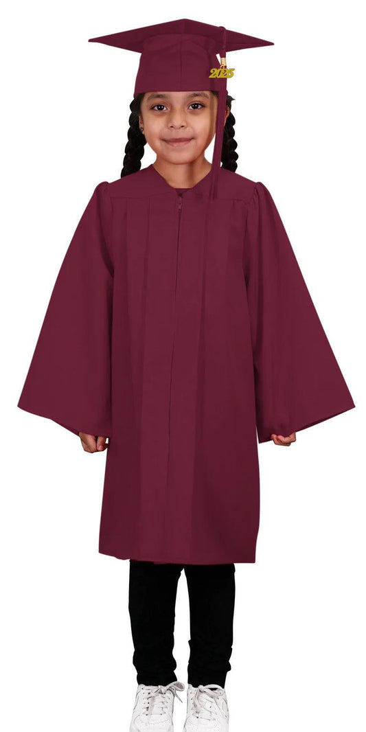 Matte Maroon Kindergarten/Preschool Cap & Gown - Graduation Gown 