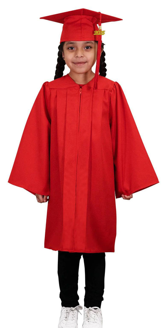 Matte Red Kindergarten/Preschool Cap & Gown - Graduation Gown 
