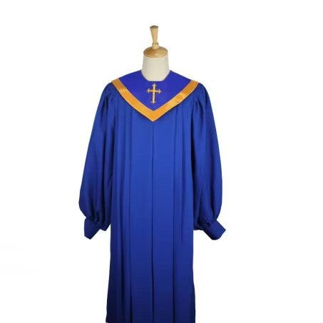 Premium Choir & Clergy Robe with Embroidered Cross Stole | Stage & Ceremony Performance Gown - Graduation Seller