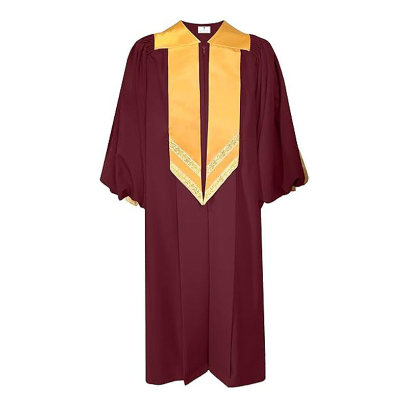 Premium Golden Yoke Lantern Sleeve Choir Robe - Graduation Seller