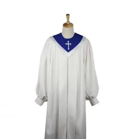Premium Choir & Clergy Robe with Embroidered Cross Stole | Stage & Ceremony Performance Gown - Graduation Seller