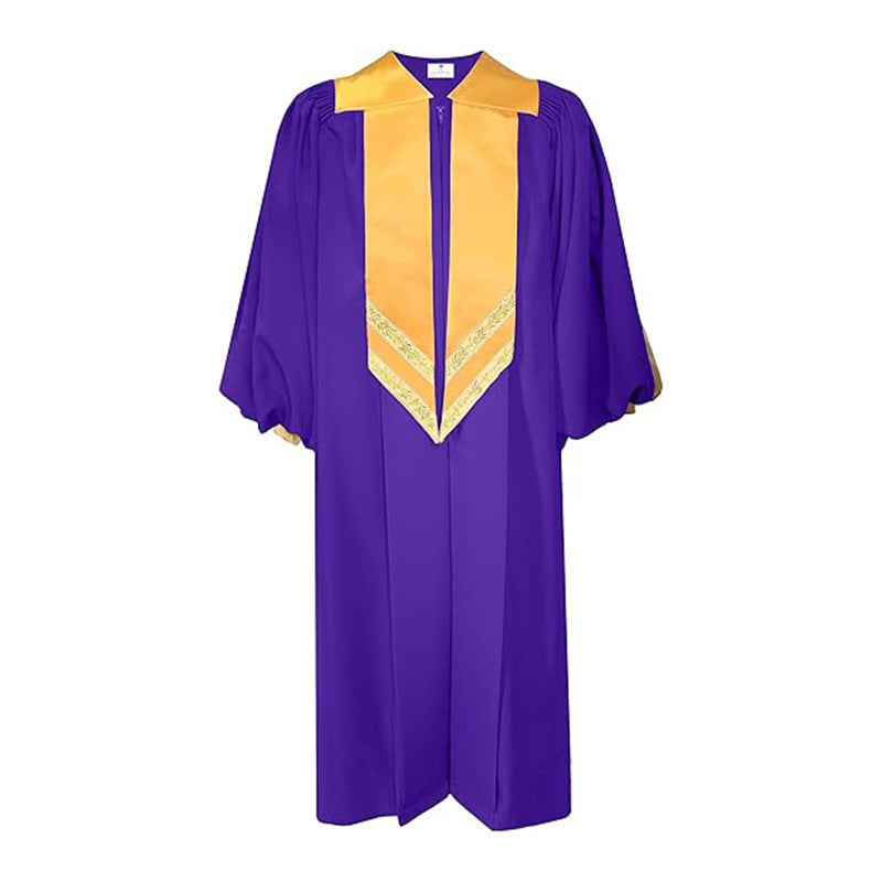 Premium Golden Yoke Lantern Sleeve Choir Robe - Graduation Seller