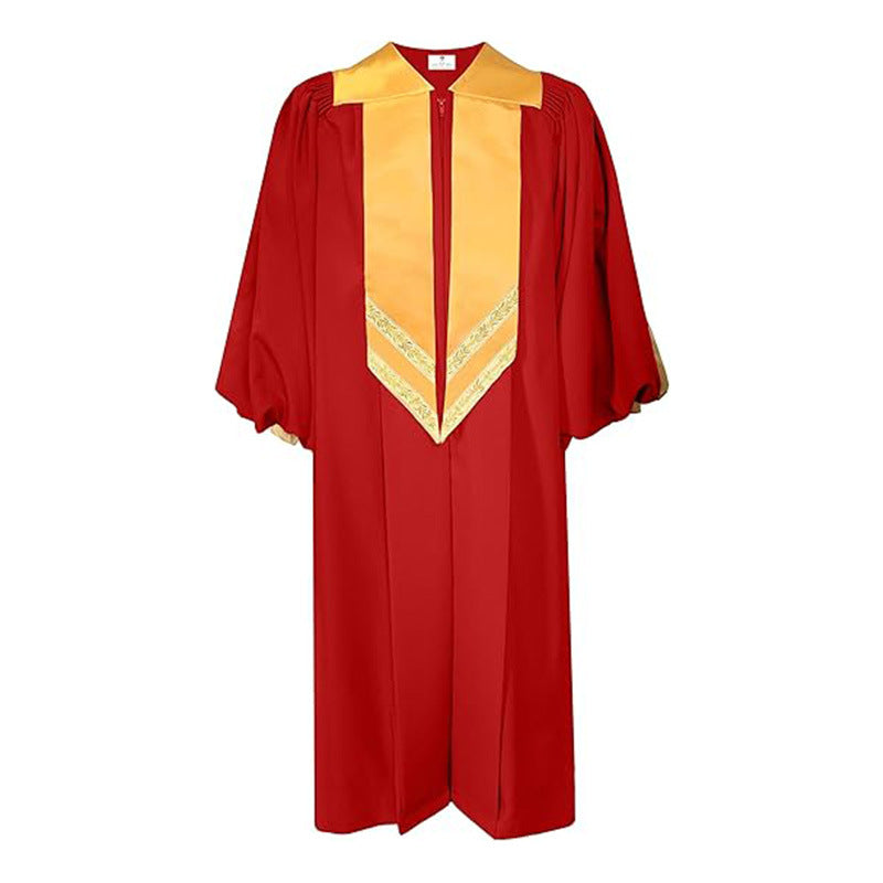 Premium Golden Yoke Lantern Sleeve Choir Robe - Graduation Seller