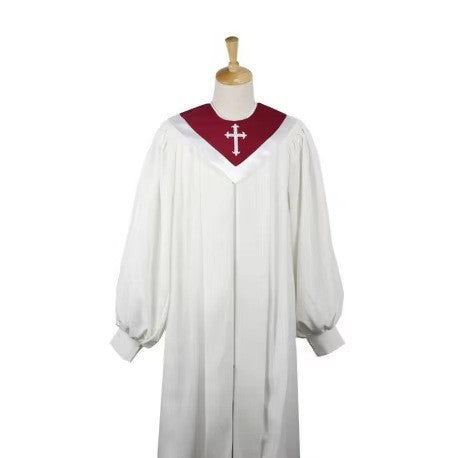 Premium Choir & Clergy Robe with Embroidered Cross Stole | Stage & Ceremony Performance Gown - Graduation Seller