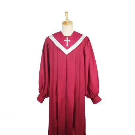 Premium Choir & Clergy Robe with Embroidered Cross Stole | Stage & Ceremony Performance Gown - Graduation Seller
