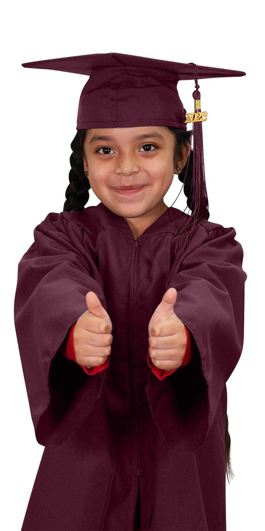 Matte Maroon Kindergarten/Preschool Cap & Gown - Graduation Gown 