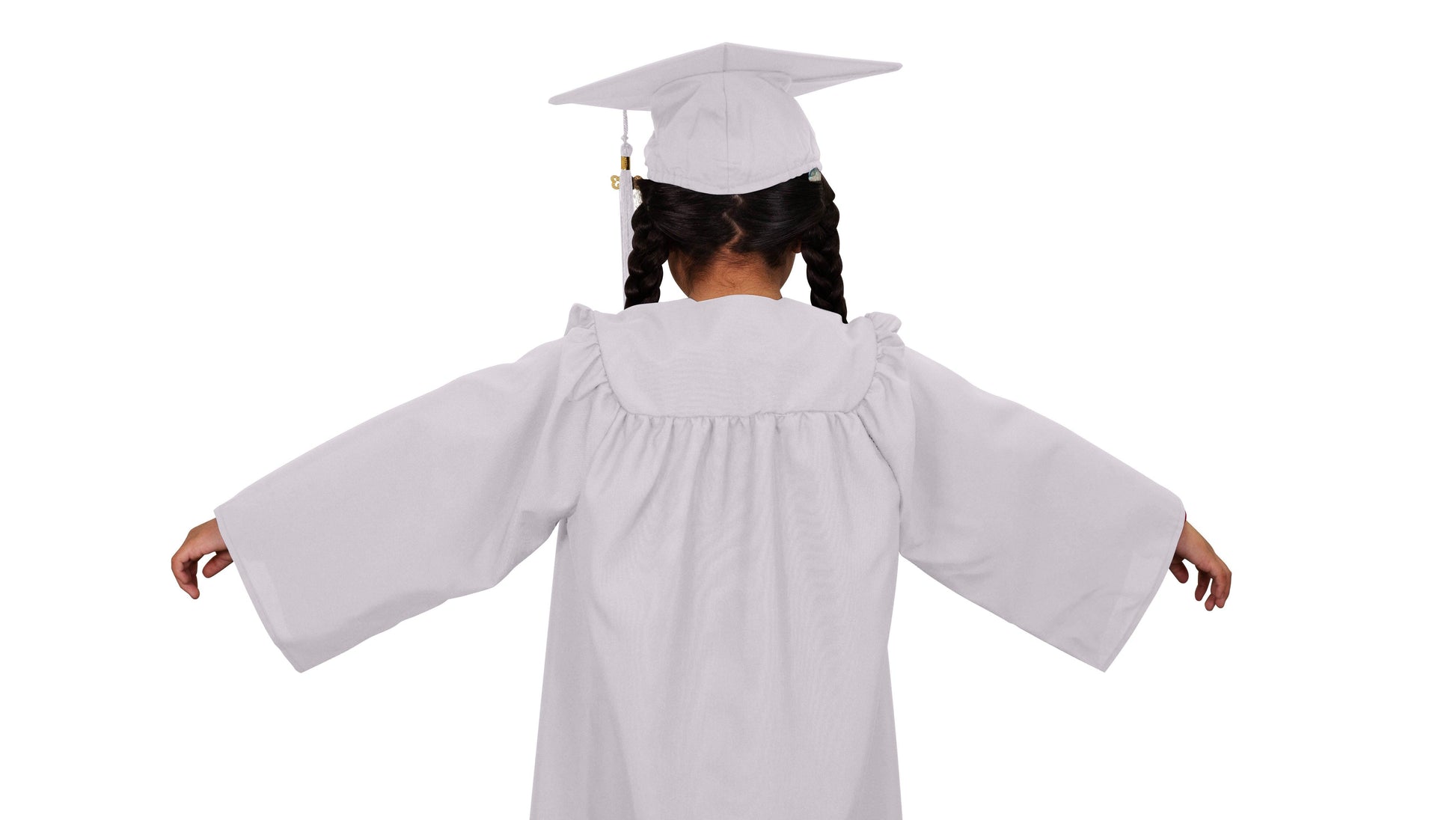 Matte White Kindergarten/Preschool Cap & Gown - Graduation Gown 