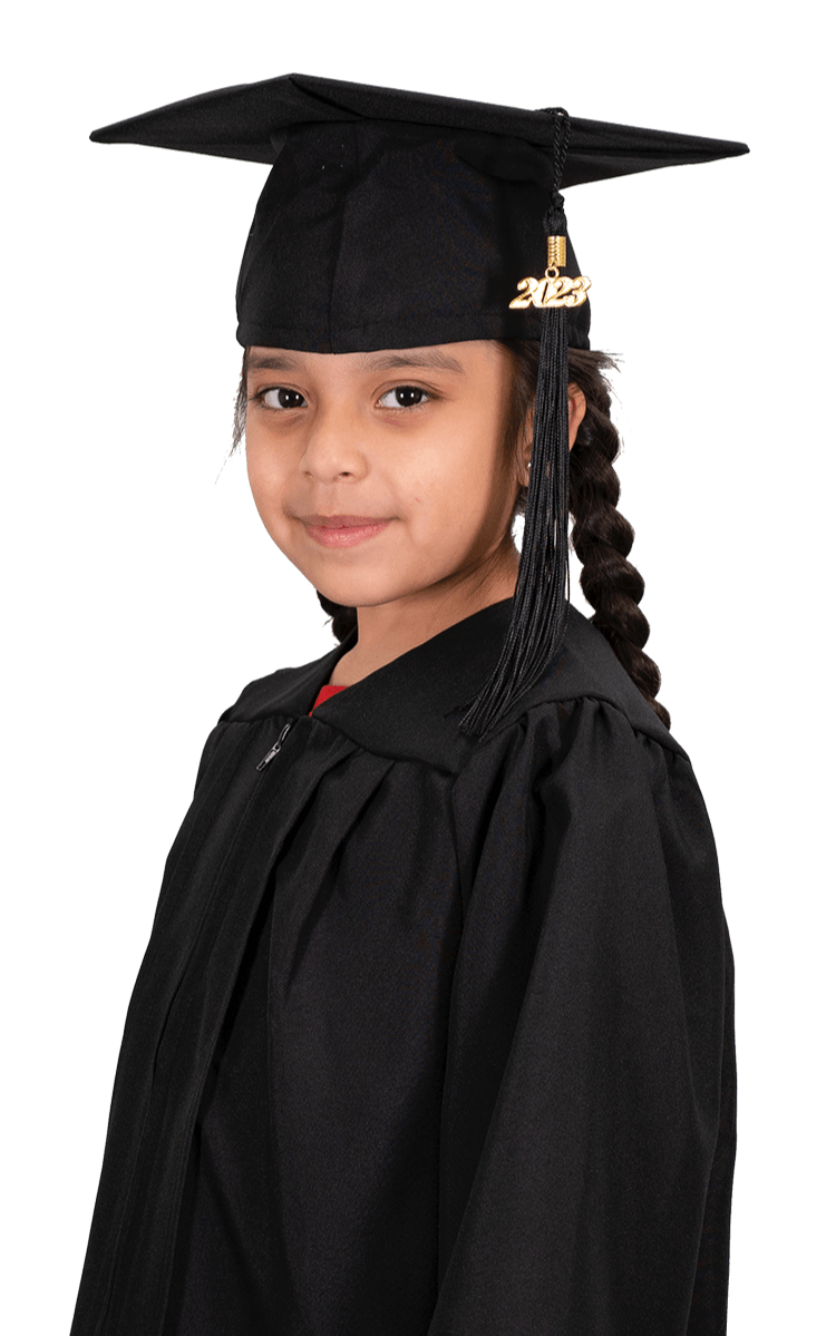Matte Black Kindergarten/Preschool Cap & Gown - Graduation Gown 