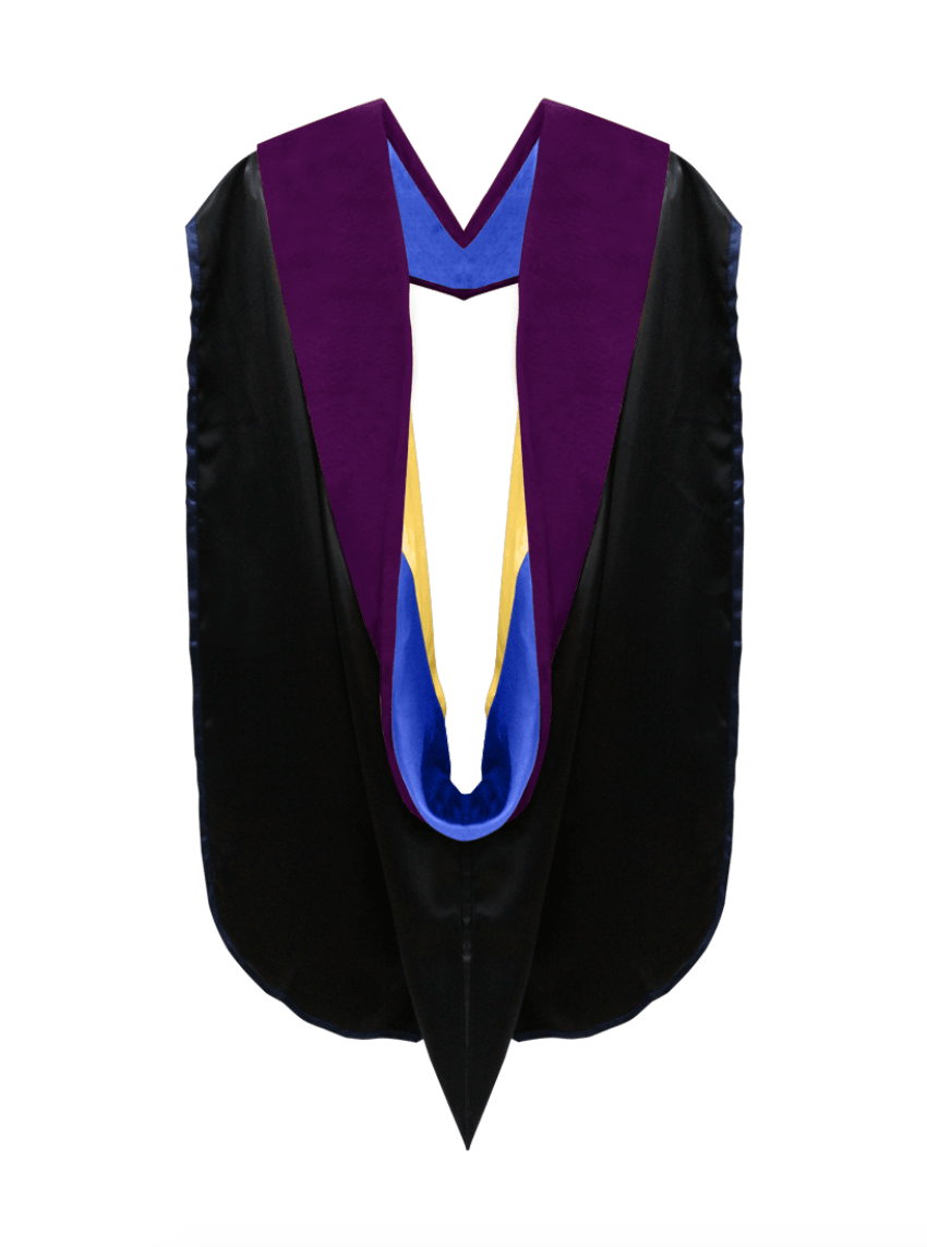Doctor of Law Hood - Royal Blue & Gold - Graduation Gown 