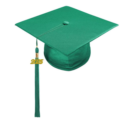 Shiny Emerald Green High School Cap & Tassel - Graduation Gown 