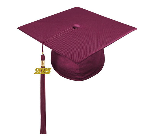 Shiny Maroon Kindergarten/Preschool Cap & Tassel - Graduation Gown 