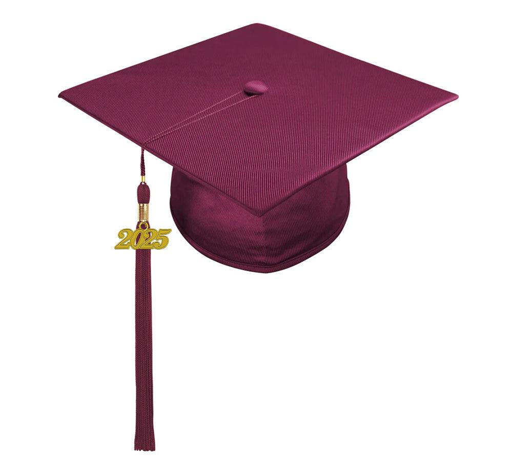Shiny Maroon High School Cap & Gown - Graduation Gown 
