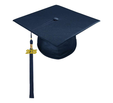 Shiny Navy Blue Junior High/Middle School Cap & Tassel - Graduation Gown 