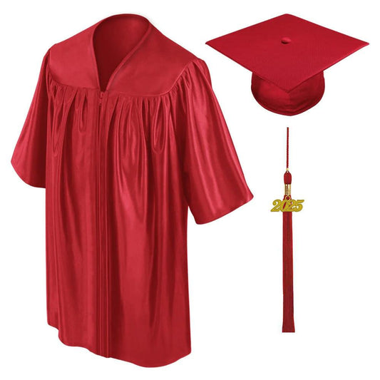 Shiny Red Kindergarten/Preschool Cap & Gown - Graduation Gown 