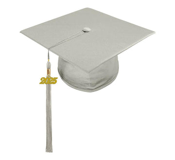 Shiny Silver Elementary Cap & Tassel - Graduation Gown 