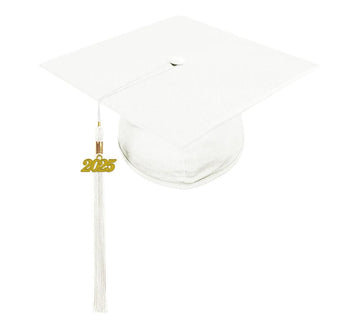 Shiny White Kindergarten/Preschool Cap & Tassel - Graduation Gown 