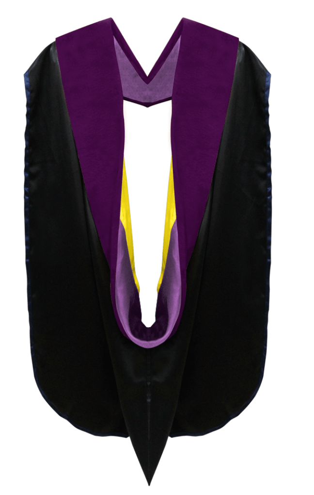 Doctor of Law Hood - Purple & Gold - Graduation Gown 