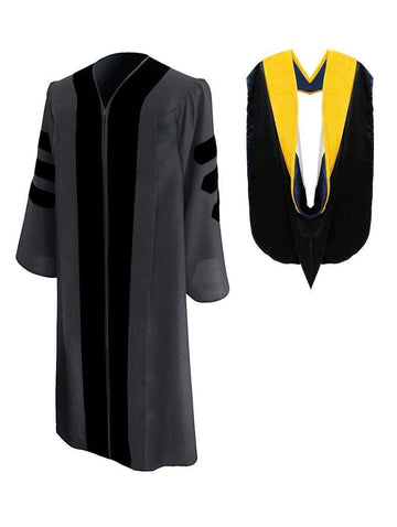 Classic Doctoral Gown & Hood Package - Graduation Gown 