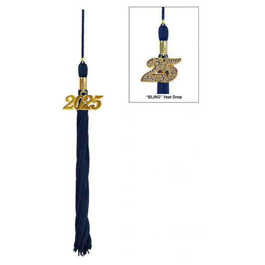 Shiny Navy Blue Junior High/Middle School Cap & Tassel - Graduation Gown 