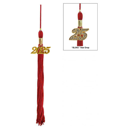Shiny Red High School Cap & Tassel - Graduation Gown 
