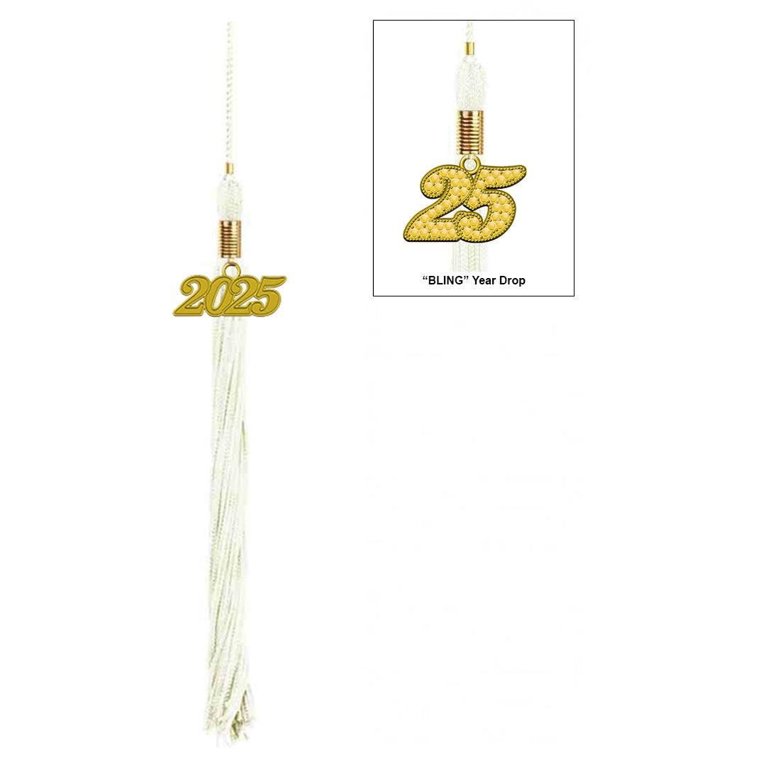 Shiny White Kindergarten/Preschool Cap & Tassel - Graduation Gown 