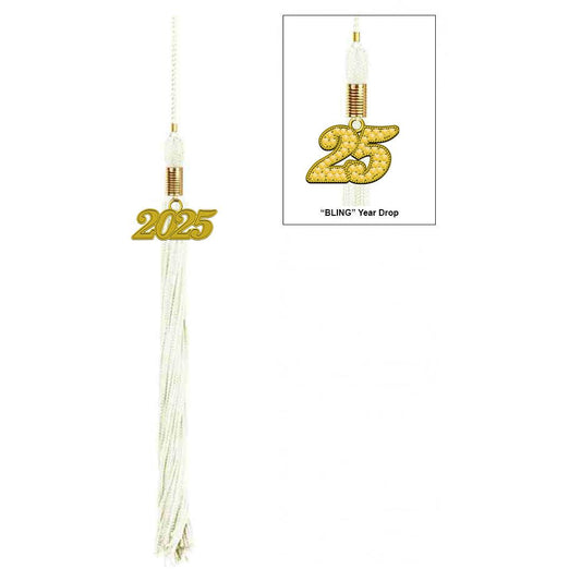 Shiny White Kindergarten/Preschool Cap & Tassel - Graduation Gown 