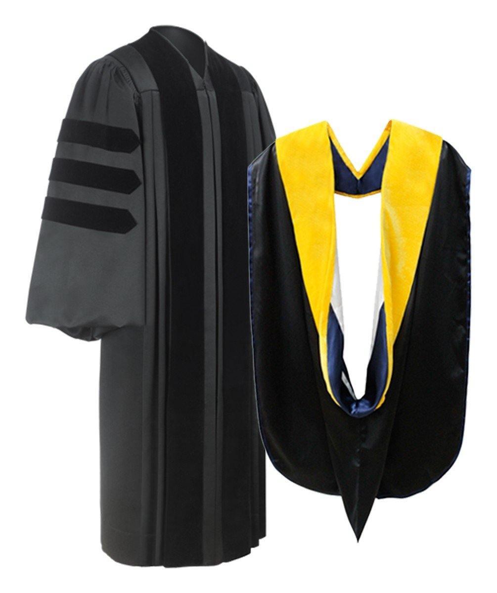 Deluxe Doctorate Gown & Hood Package - Graduation Gown 