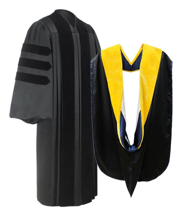 Deluxe Doctorate Gown & Hood Package - Graduation Gown 