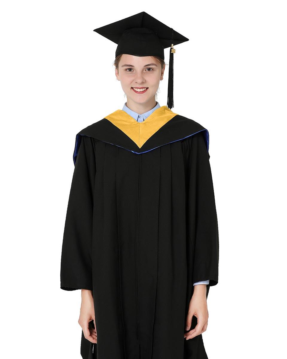 Deluxe Bachelor Hood - 15 Color Combinations Available - Graduation Gown 