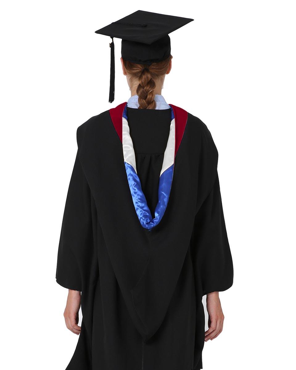Deluxe Bachelor Hood - 15 Color Combinations Available - Graduation Gown 