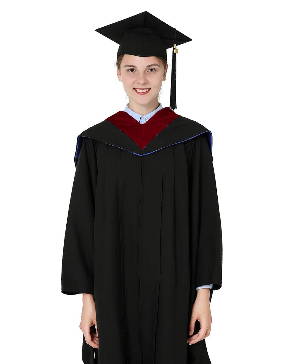 Deluxe Bachelor Hood - 15 Color Combinations Available - Graduation Gown 