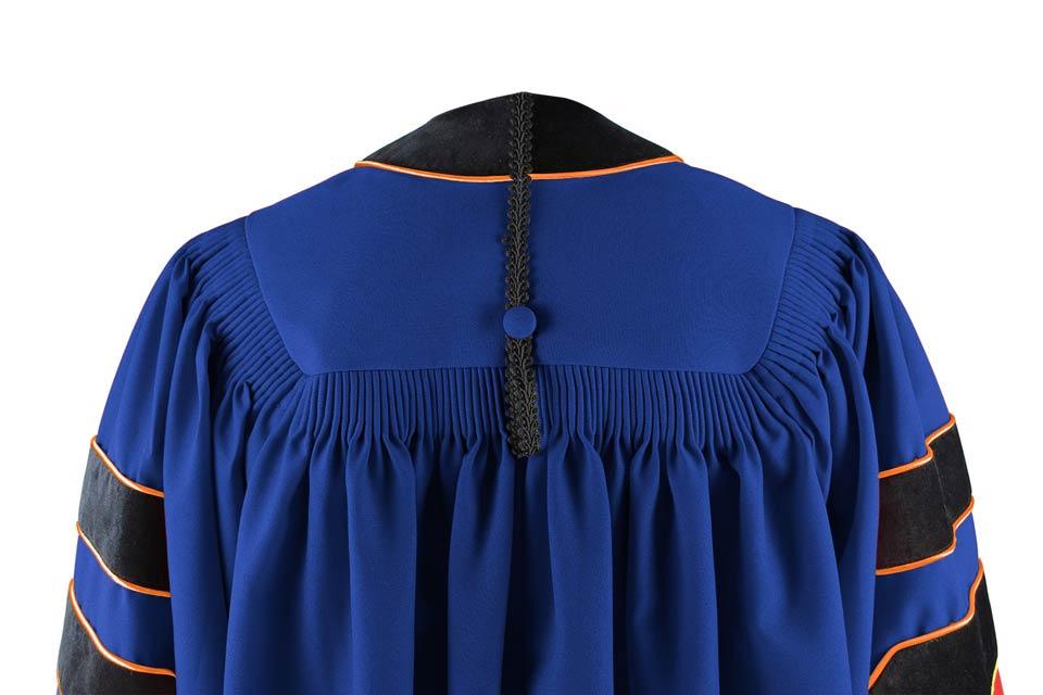 Custom Deluxe Split Velvet Doctoral Gown, Tam & Hood Package - Graduation Gown 