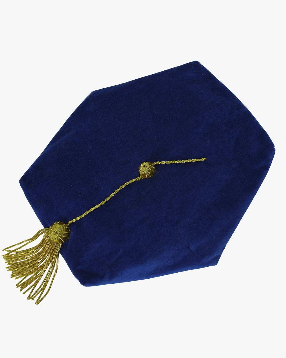 Blue Deluxe Doctorate Tam – 6-8 Sided Available - Graduation Gown 
