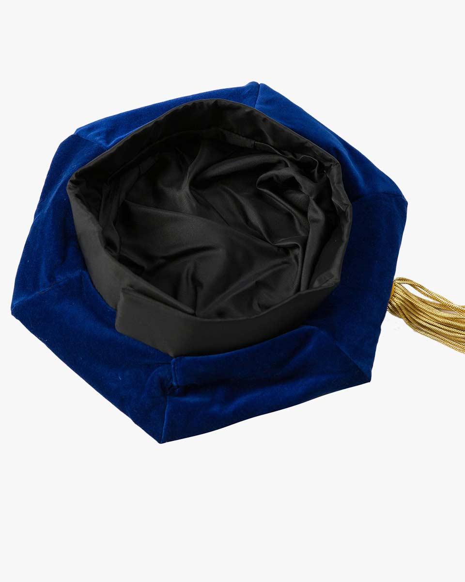 Blue Deluxe Doctorate Tam – 6-8 Sided Available - Graduation Gown 