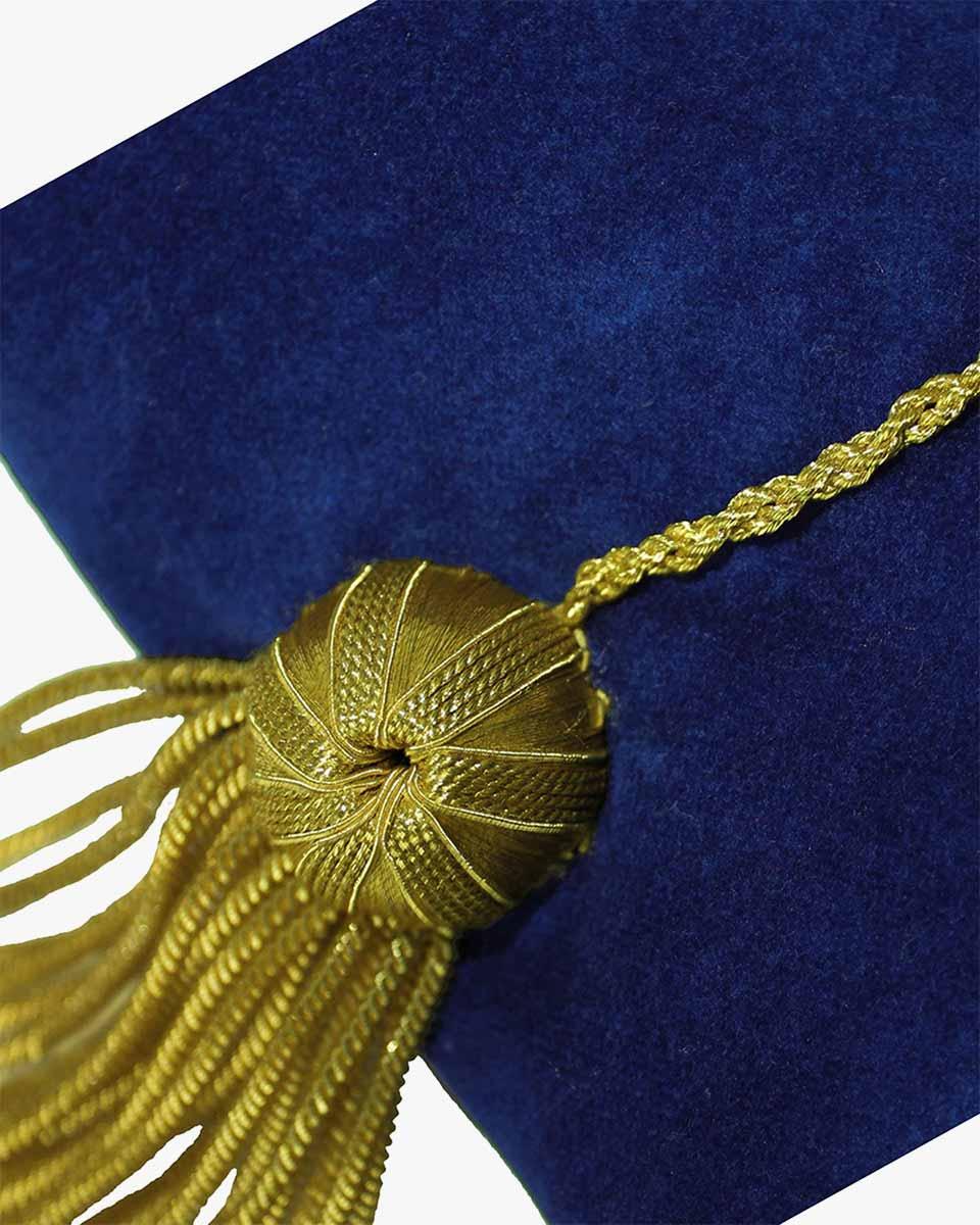Blue Deluxe Doctorate Tam – 6-8 Sided Available - Graduation Gown 