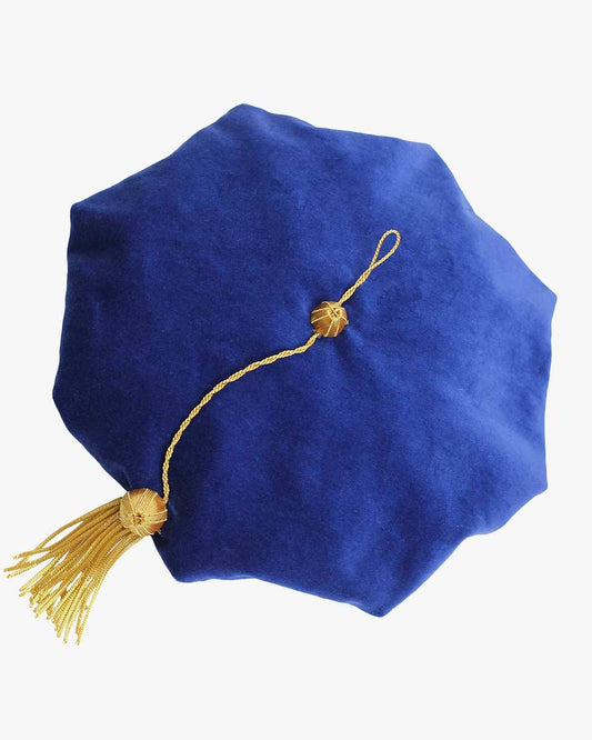 Blue Deluxe Doctorate Tam – 6-8 Sided Available - Graduation Gown 