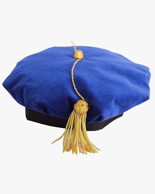 Blue Deluxe Doctorate Tam – 6-8 Sided Available - Graduation Gown 