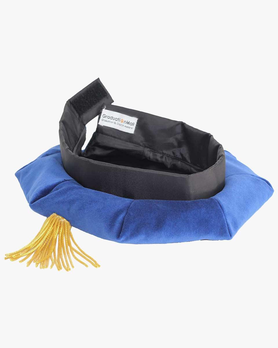 Blue Deluxe Doctorate Tam – 6-8 Sided Available - Graduation Gown 