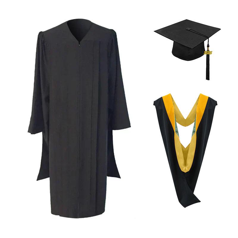 Masters Cap, Gown & Hood Package for Cal State Sacramento Graduation - Graduation Gown 