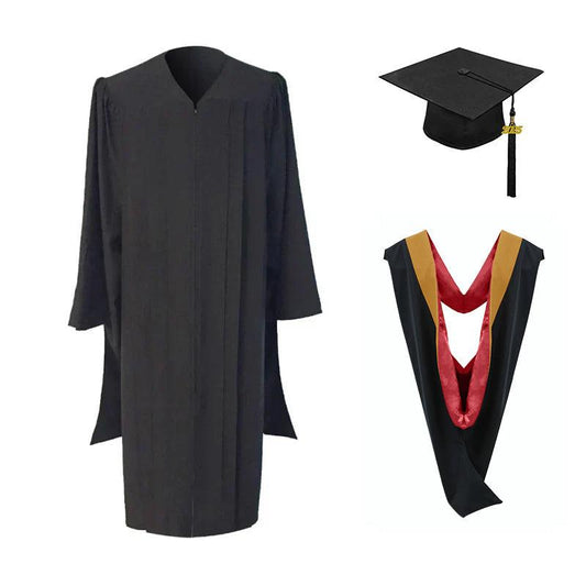 Masters Cap, Gown & Hood Package for Stanford University Graduation - Graduation Gown 