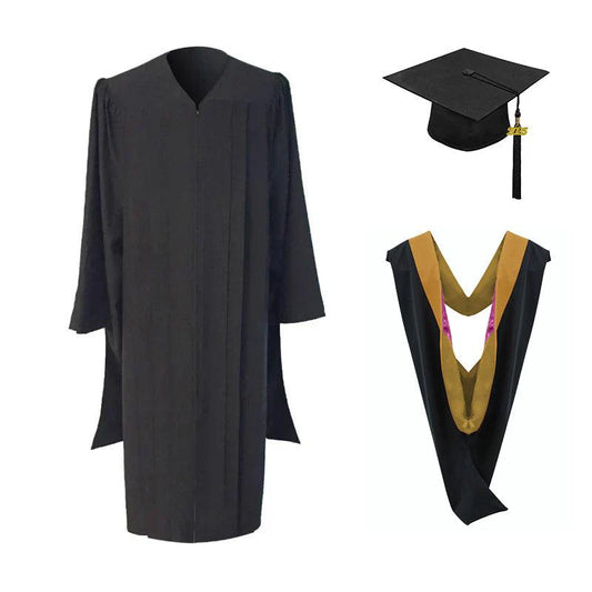 Masters Cap, Gown & Hood Package for Cal State Dominguez Graduation - Graduation Gown 