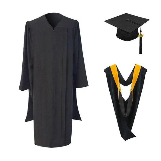 Masters Cap, Gown & Hood Package for Cal State Los Angeles Graduation - Graduation Gown 