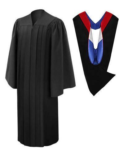Deluxe Black Bachelors Academic Gown & Hood Package - Graduation Gown 