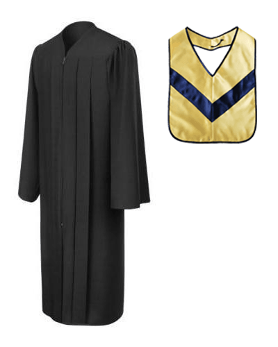 Matte Black Associates Gown & Hood Package - Graduation Gown 